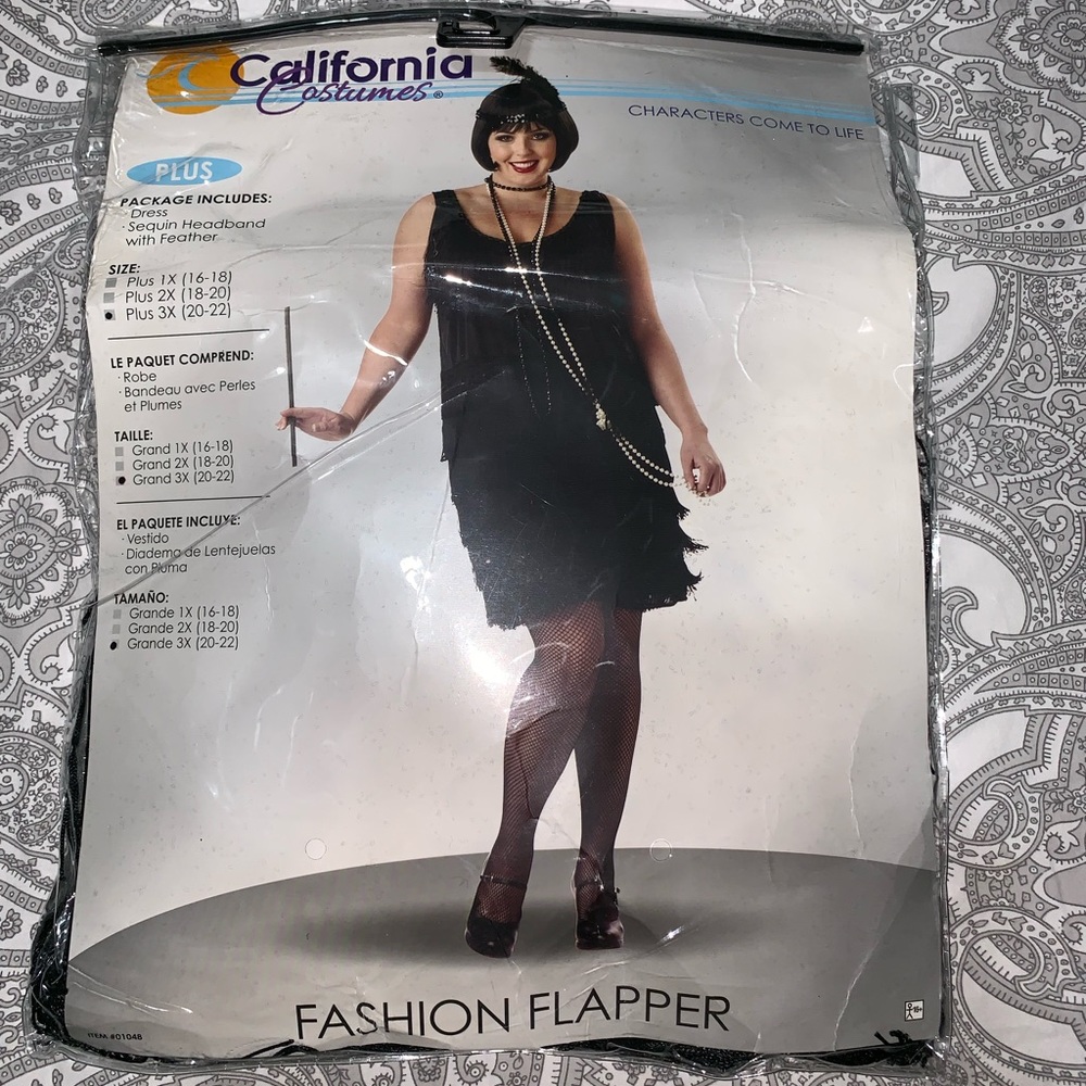 Plus size Fashion Flapper women’s costume. Size 3x